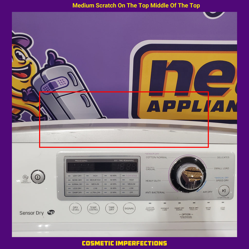 Pictures of LG 7.3 cu. ft. Ultra Large High Efficiency Electric Dryer w/ Sensor Dry Technology in White 1CR04126 - DLE4970W - Certified Refurbished - Neu Appliance Outlet - Discount Appliance Outlet in Austin, Tx