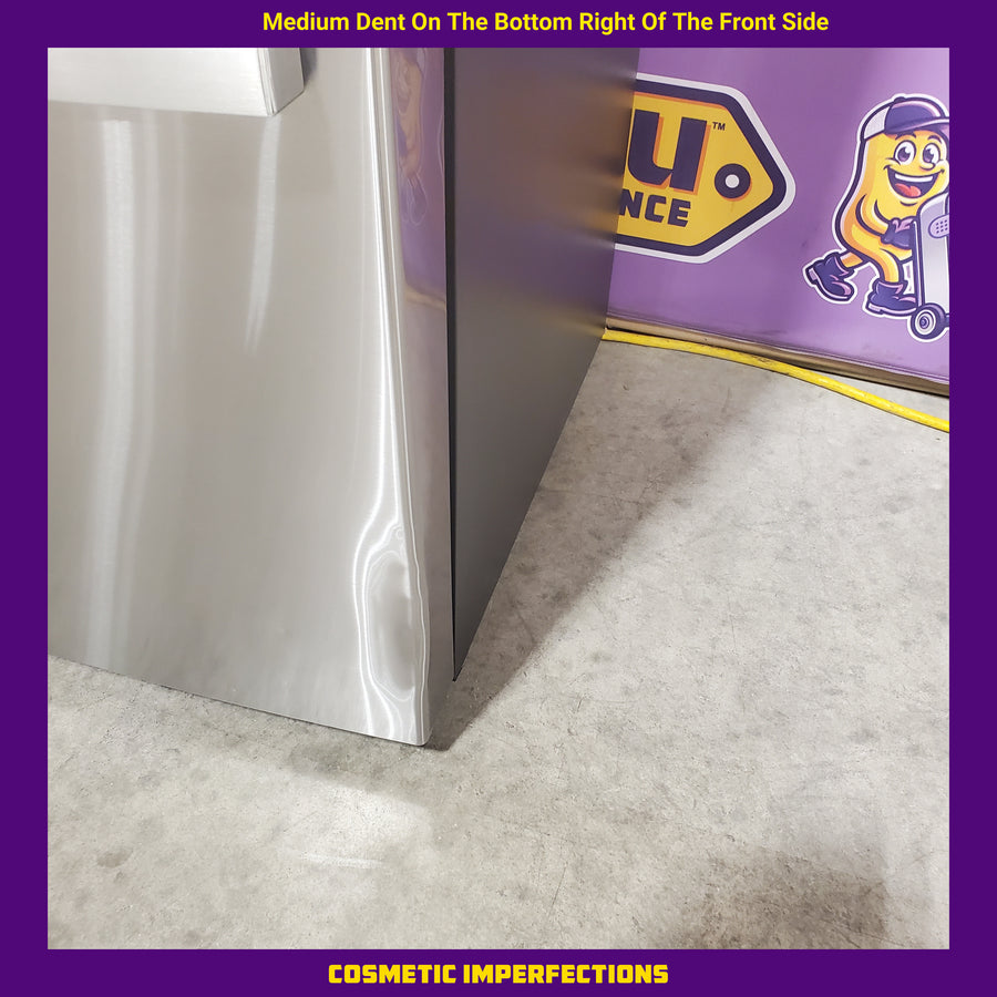 GE 36 in. Wide 21.9 Cu. Ft. French Door Counter Depth Refrigerator with Internal Water Dispenser in Stainless Steel GWE22JYMFS - Scratch & Dent (Moderate)