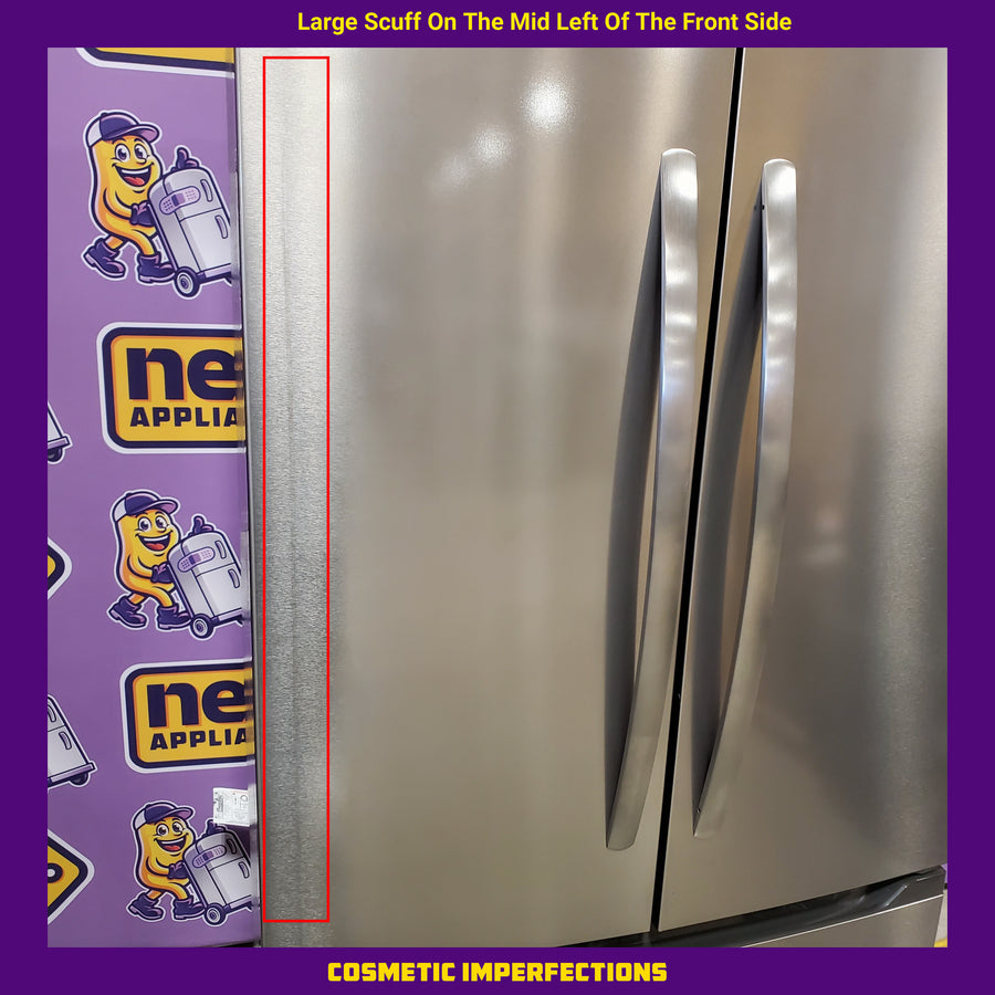 Frigidaire Counter-Depth 19.9-cu ft 35-in Wide French Door Refrigerator with Ice Maker ENERGY STAR Certified in Stainless Steel FRFG201LAV - Scratch & Dent (Minor)