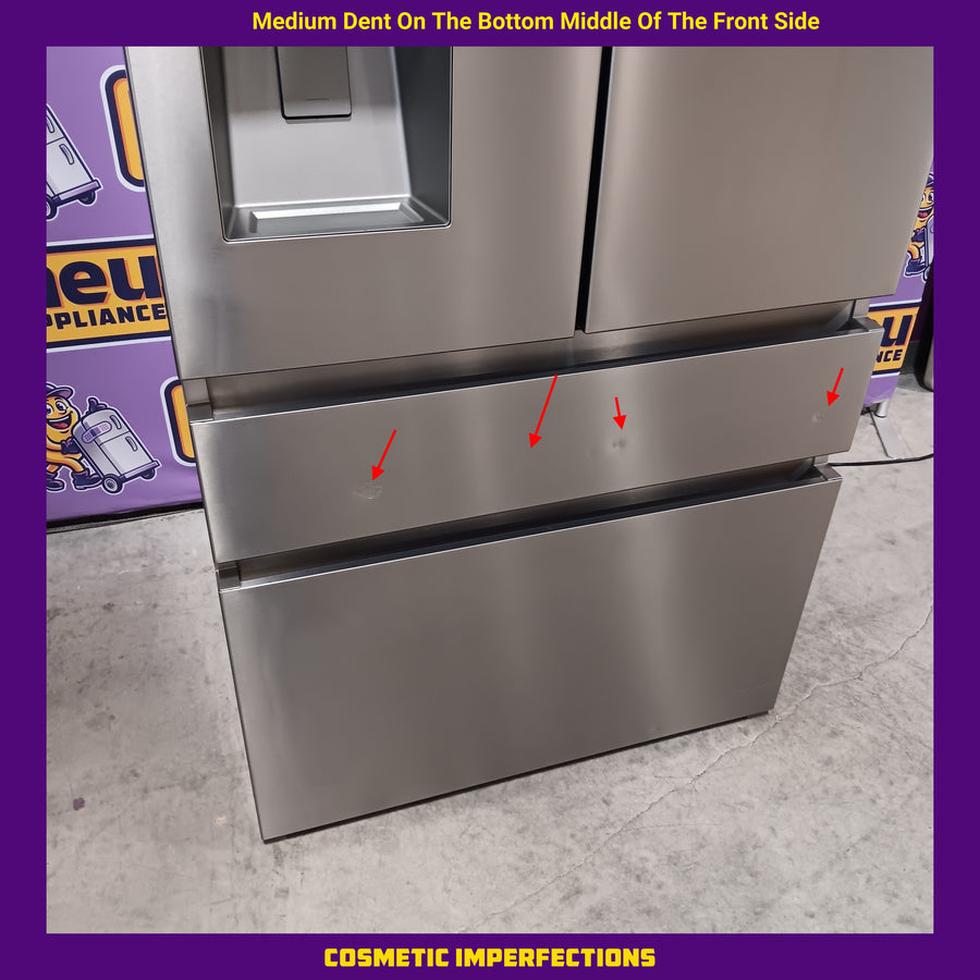 Hisense PureFlat 25.6-cu ft 4-Door Smart French Door ENERGY STAR Refrigerator in Stainless Steel with Ice Maker, Water and Ice Dispenser HRM260N6TSE - Scratch & Dent (Minor)