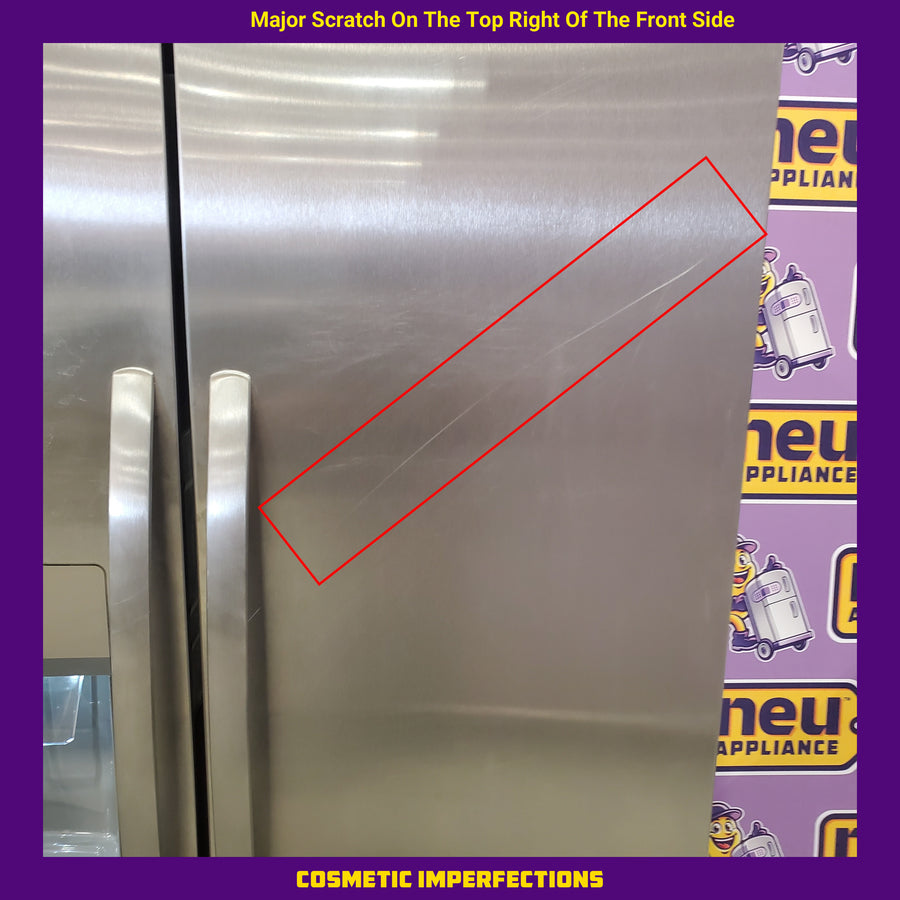 Frigidaire 25.6 cu. ft. ENERGY STAR Side by Side Refrigerator with Exterior Water and Ice Dispenser in Stainless Steel FRSS2623AS - Scratch & Dent (Moderate)
