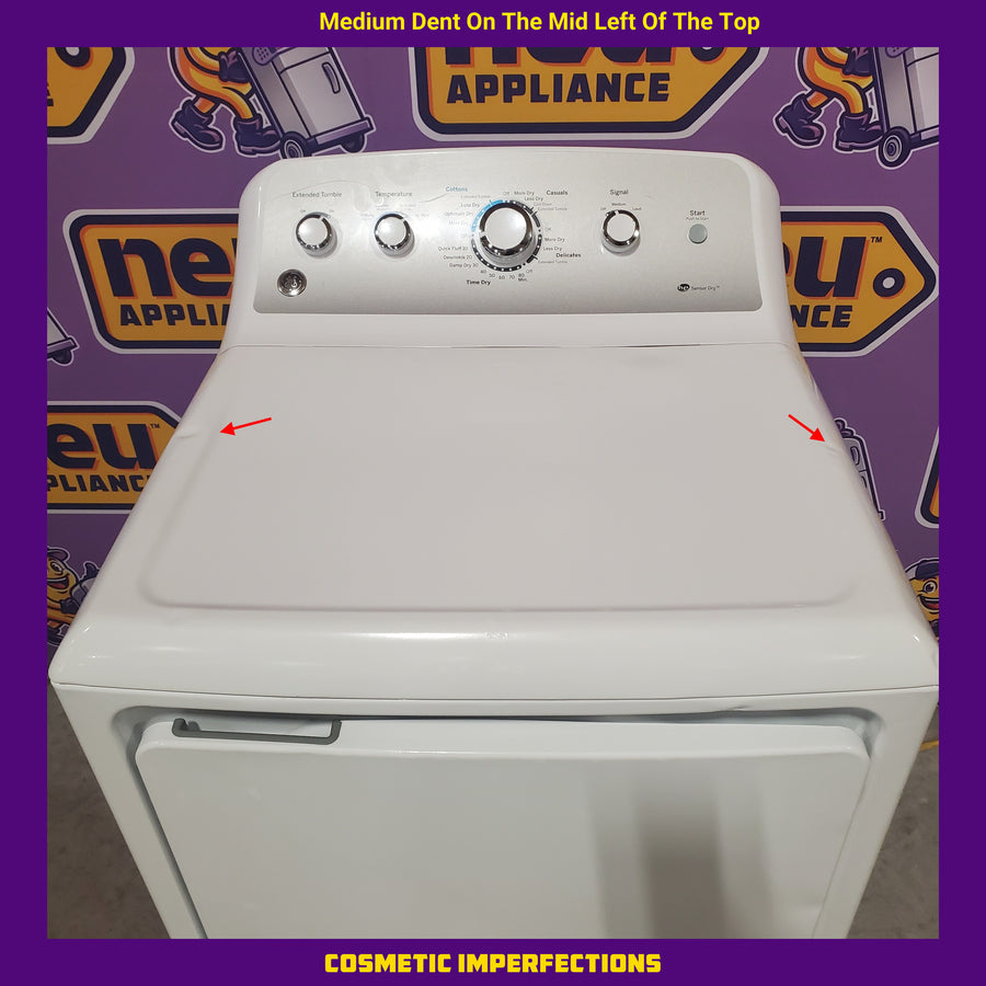 GE White Electric Aluminized Alloy Drum 7.2 Cu. Ft. Dryer with Sensor Dry and Extended Tumble GTD45EASJWS - Certified Refurbished