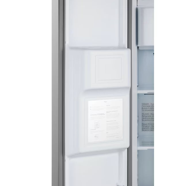 Kenmore 20-cu ft Counter-Depth Side-by-Side Refrigerator with Ice Maker,Water and Ice Dispenser ENERGY STAR Certified 22137396 - 897.51805320 - Scratch & Dent (Minor)