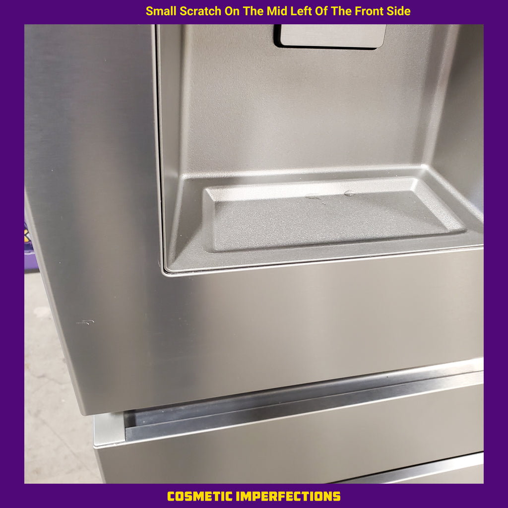 Pictures of Hisense PureFlat 25.6-cu ft 4-Door Smart French Door Refrigerator with Ice Maker, Water and Ice Dispenser (Stainless Steel) ENERGY STAR - Scratch and Dent (Minor) - Neu Appliance Outlet - Discount Appliance Outlet in Austin, Tx