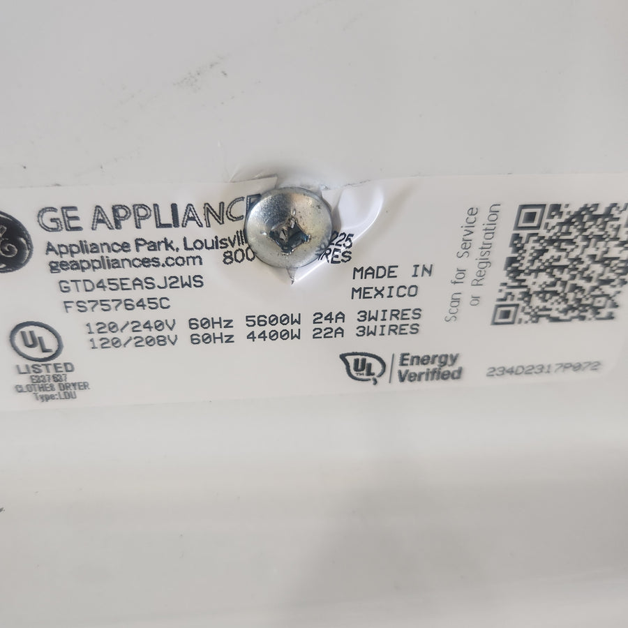 GE® 7.2 cu. ft. Capacity aluminized alloy drum Electric Dryer with Sensor Dry