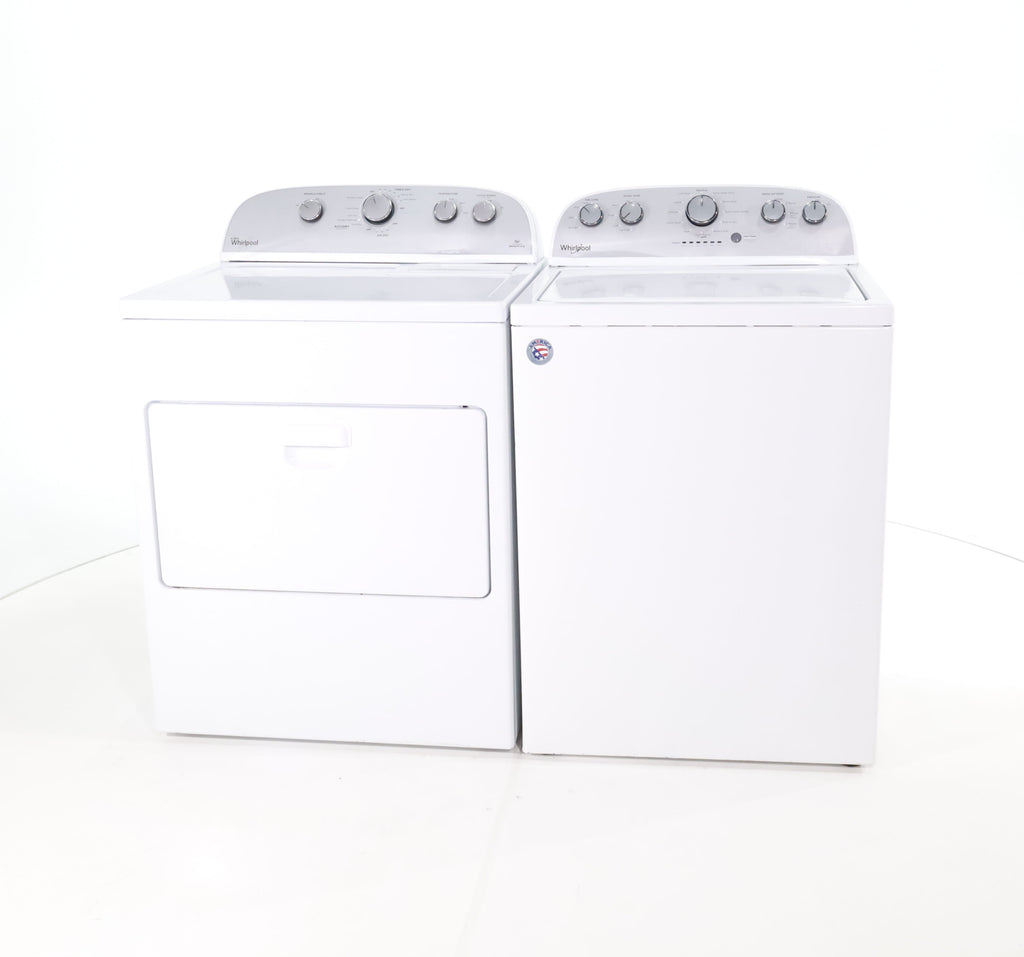 Pictures of High Efficiency Whirlpool 4.3 cu. ft. Top Load Washing Machine with Deep Water Wash and Whirlpool 7.0 cu. ft. Steam Electric Dryer With Steam Refresh Feature- Certified Refurbished - Neu Appliance Outlet - Discount Appliance Outlet in Austin, Tx