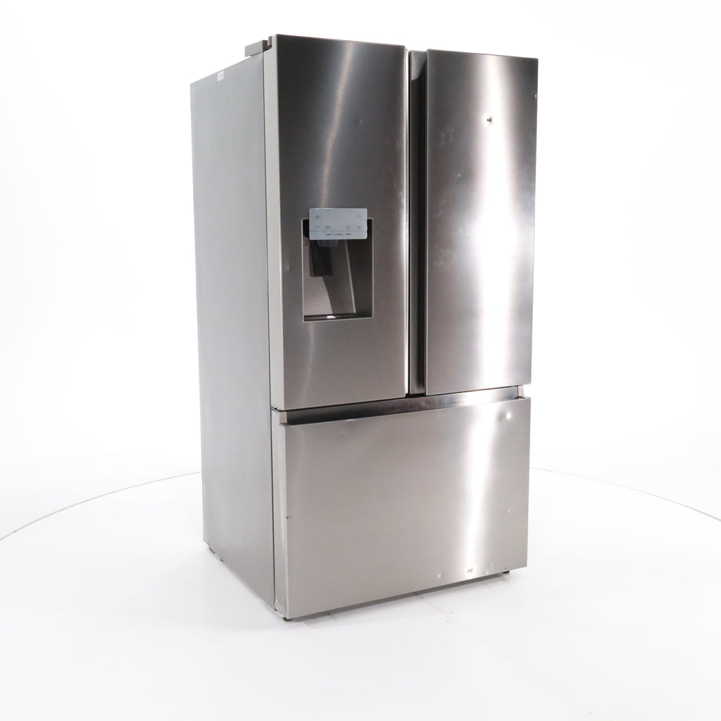 Pictures of Fingerprint Resistant Stainless Steel ENERGY STAR Hisense 25.4 cu. ft. 3 Door Refrigerator with Water and Ice Dispenser- Scratch & Dent - Moderate - Neu Appliance Outlet - Discount Appliance Outlet in Austin, Tx