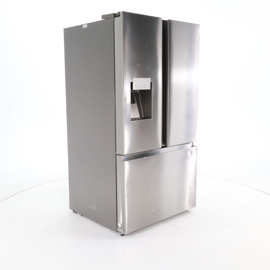 Pictures of Fingerprint Resistant Stainless Steel ENERGY STAR Hisense 25.4 cu. ft. 3 Door Refrigerator with Water and Ice Dispenser- Scratch & Dent - Moderate - Neu Appliance Outlet - Discount Appliance Outlet in Austin, Tx