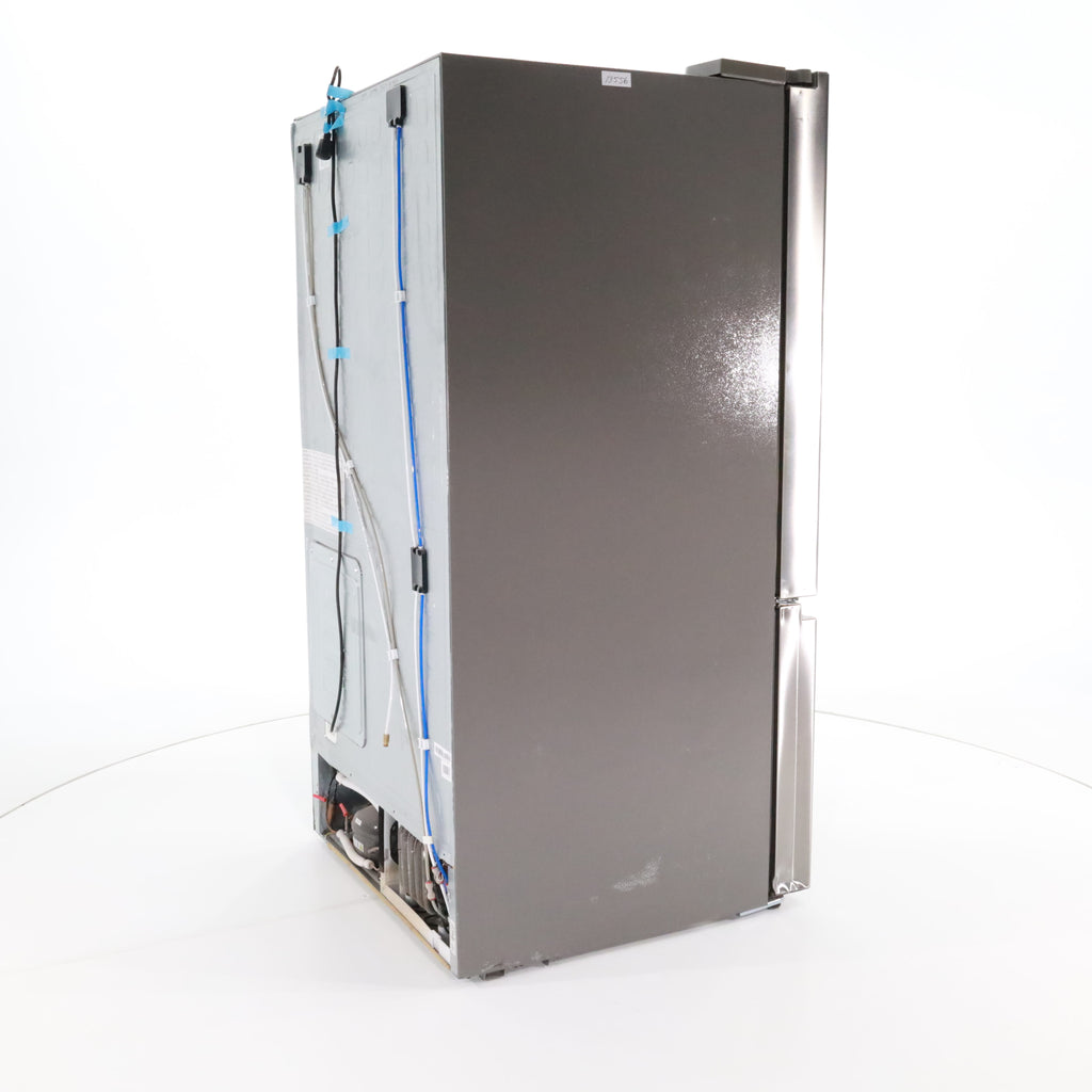 Pictures of Fingerprint Resistant Stainless Steel ENERGY STAR Hisense 25.4 cu. ft. 3 Door Refrigerator with Water and Ice Dispenser- Scratch & Dent - Moderate - Neu Appliance Outlet - Discount Appliance Outlet in Austin, Tx