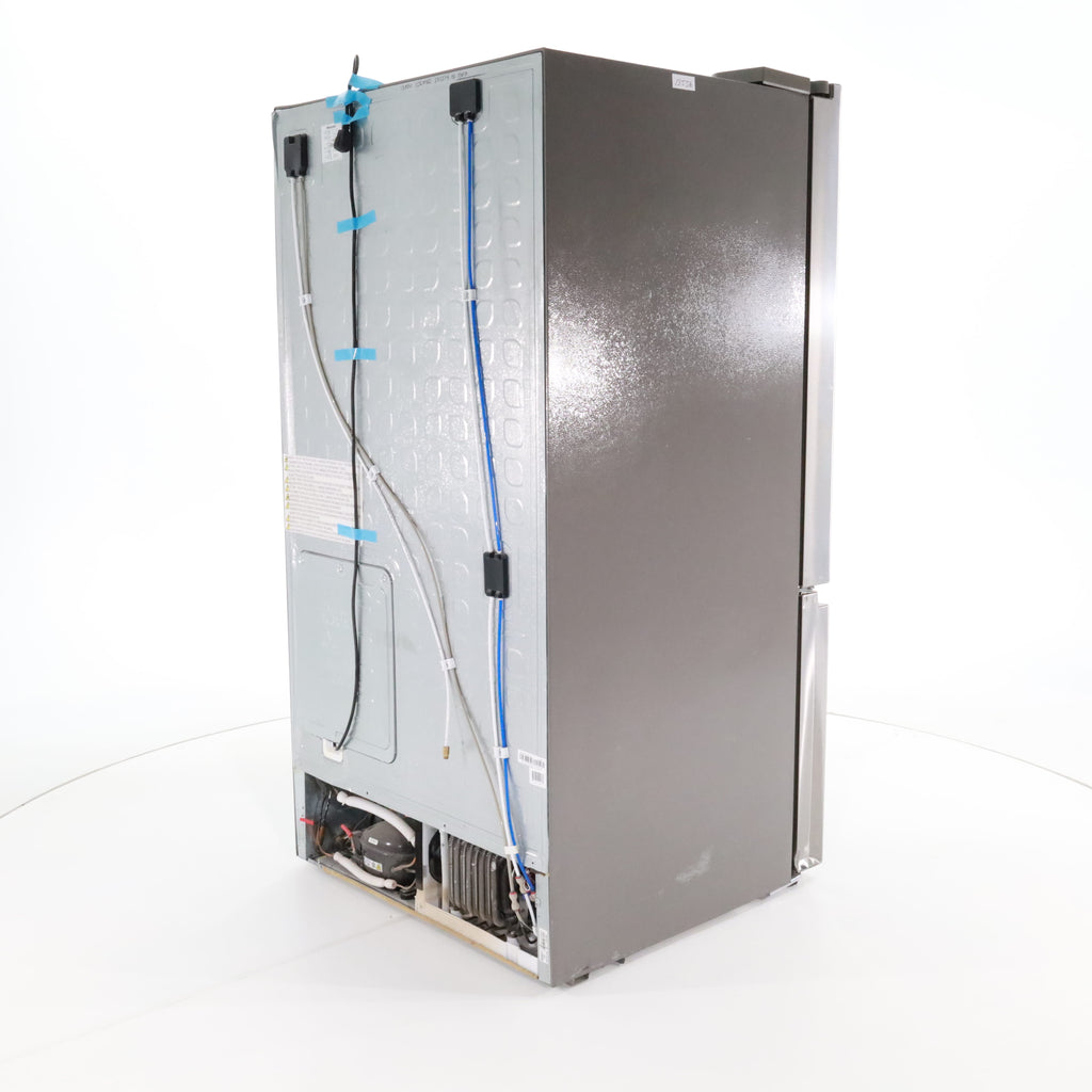 Pictures of Fingerprint Resistant Stainless Steel ENERGY STAR Hisense 25.4 cu. ft. 3 Door Refrigerator with Water and Ice Dispenser- Scratch & Dent - Moderate - Neu Appliance Outlet - Discount Appliance Outlet in Austin, Tx