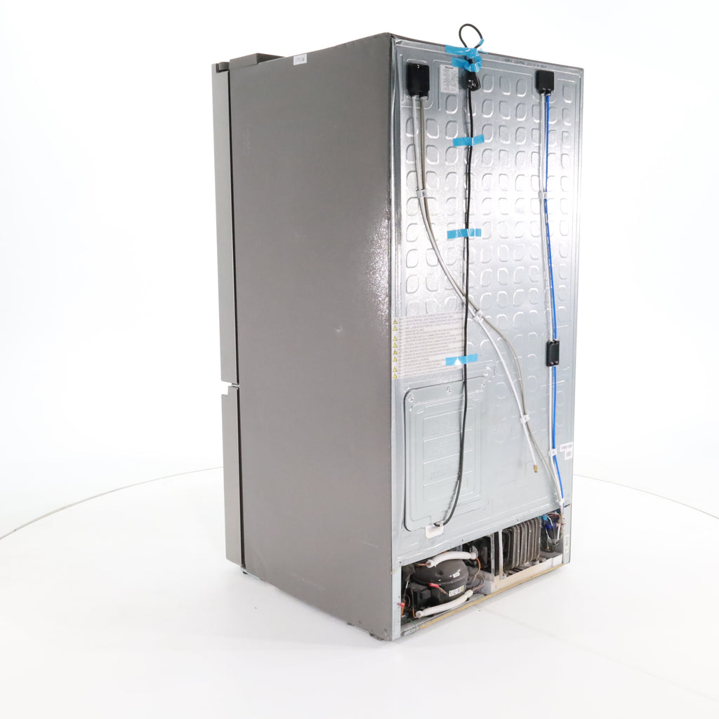 Pictures of Fingerprint Resistant Stainless Steel ENERGY STAR Hisense 25.4 cu. ft. 3 Door Refrigerator with Water and Ice Dispenser- Scratch & Dent - Moderate - Neu Appliance Outlet - Discount Appliance Outlet in Austin, Tx