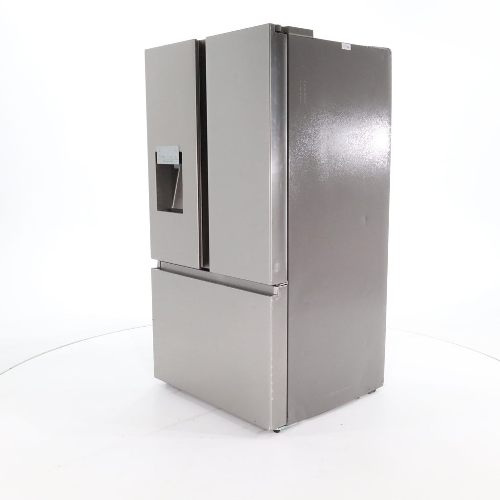 Pictures of Fingerprint Resistant Stainless Steel ENERGY STAR Hisense 25.4 cu. ft. 3 Door Refrigerator with Water and Ice Dispenser- Scratch & Dent - Moderate - Neu Appliance Outlet - Discount Appliance Outlet in Austin, Tx