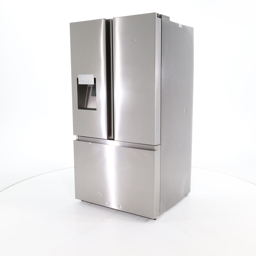 Pictures of Fingerprint Resistant Stainless Steel ENERGY STAR Hisense 25.4 cu. ft. 3 Door Refrigerator with Water and Ice Dispenser- Scratch & Dent - Moderate - Neu Appliance Outlet - Discount Appliance Outlet in Austin, Tx