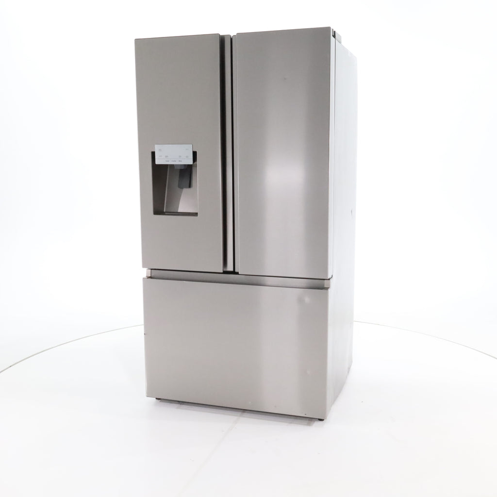 Pictures of Fingerprint Resistant Stainless Steel ENERGY STAR Hisense 25.4 cu. ft. 3 Door Refrigerator with Water and Ice Dispenser- Scratch & Dent - Moderate - Neu Appliance Outlet - Discount Appliance Outlet in Austin, Tx