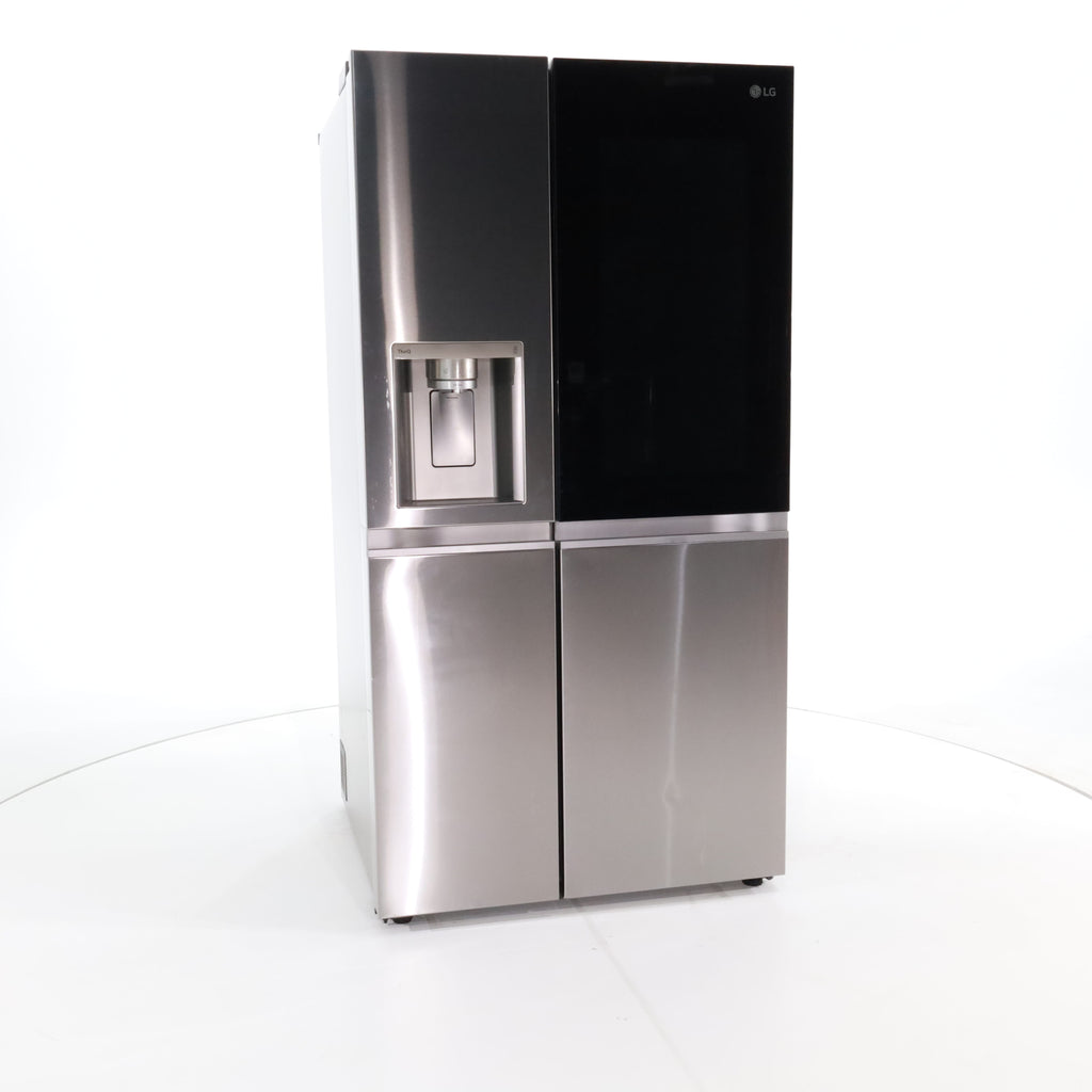 Pictures of Print Proof Stainless Steel ENERGY STAR LG 27 cu. ft. Side by Side Refrigerator with Edge-to-Edge InstaView- Scratch & Dent - Minor - Neu Appliance Outlet - Discount Appliance Outlet in Austin, Tx