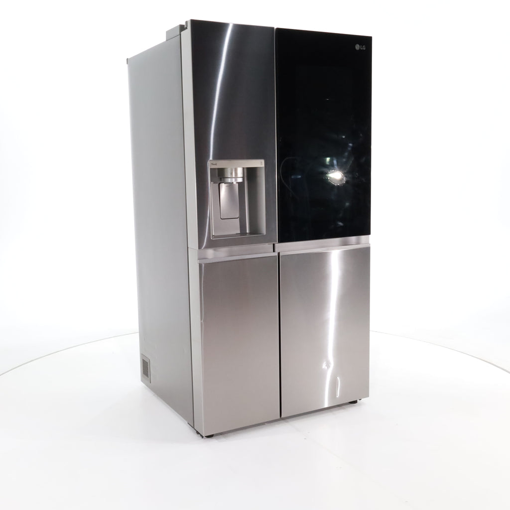 Pictures of Print Proof Stainless Steel ENERGY STAR LG 27 cu. ft. Side by Side Refrigerator with Edge-to-Edge InstaView- Scratch & Dent - Minor - Neu Appliance Outlet - Discount Appliance Outlet in Austin, Tx