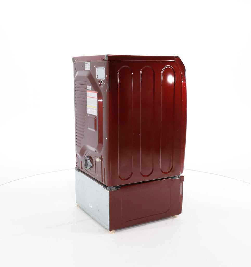 Pictures of HE Merlot Samsung 7.2 cu. ft. Electric Steam Dryer With Moisture Sensor-Dry Technology on Pedestal- Certified Refurbished - Neu Appliance Outlet - Discount Appliance Outlet in Austin, Tx