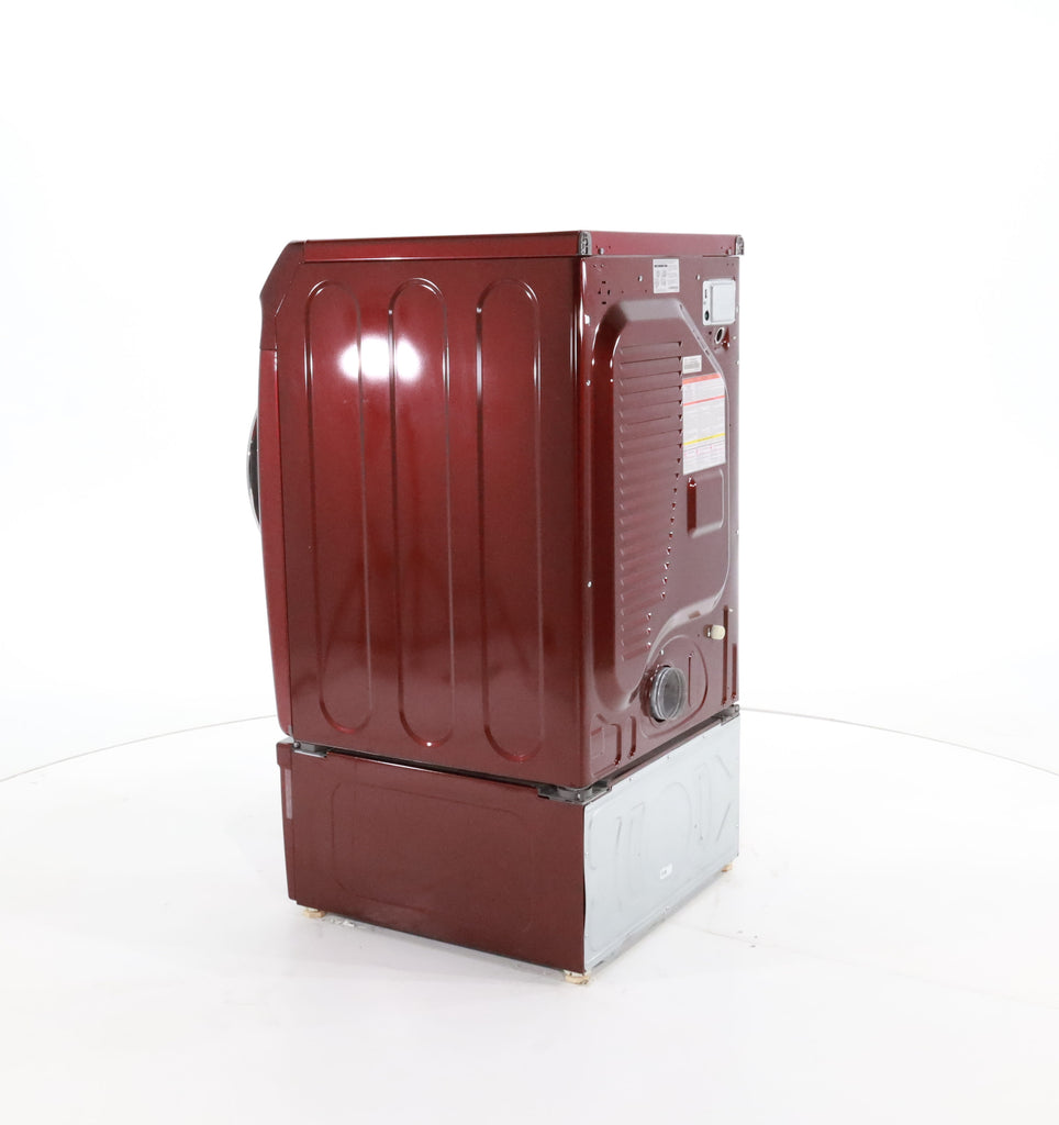 Pictures of HE Merlot Samsung 7.2 cu. ft. Electric Steam Dryer With Moisture Sensor-Dry Technology on Pedestal- Certified Refurbished - Neu Appliance Outlet - Discount Appliance Outlet in Austin, Tx
