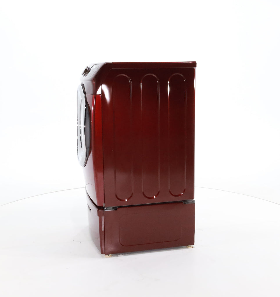 Pictures of HE Merlot Samsung 7.2 cu. ft. Electric Steam Dryer With Moisture Sensor-Dry Technology on Pedestal- Certified Refurbished - Neu Appliance Outlet - Discount Appliance Outlet in Austin, Tx