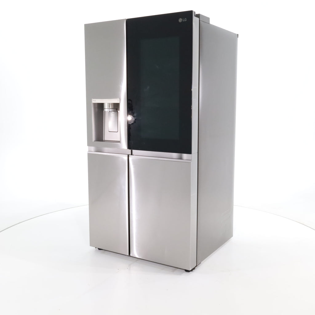 Pictures of Print Proof Stainless Steel ENERGY STAR LG 27 cu. ft. Side by Side Refrigerator with Edge-to-Edge InstaView- Scratch & Dent - Minor - Neu Appliance Outlet - Discount Appliance Outlet in Austin, Tx