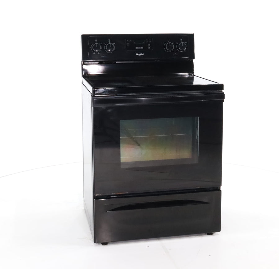 Black Whirlpool 4.8 cu. ft. 4 Heating Element Freestanding Electric Range with Custom Broil- Certified Refurbished