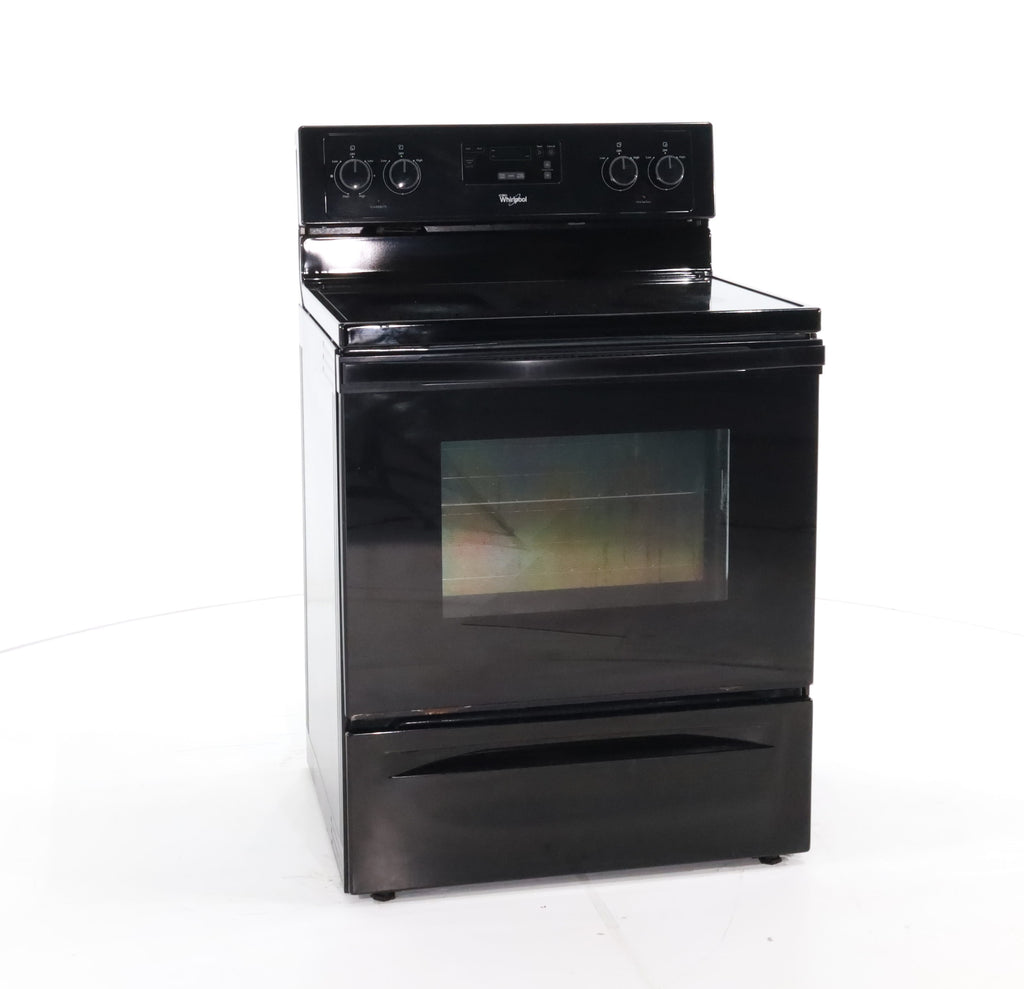 Pictures of Black Whirlpool 4.8 cu. ft. 4 Heating Element Freestanding Electric Range with Custom Broil- Certified Refurbished - Neu Appliance Outlet - Discount Appliance Outlet in Austin, Tx