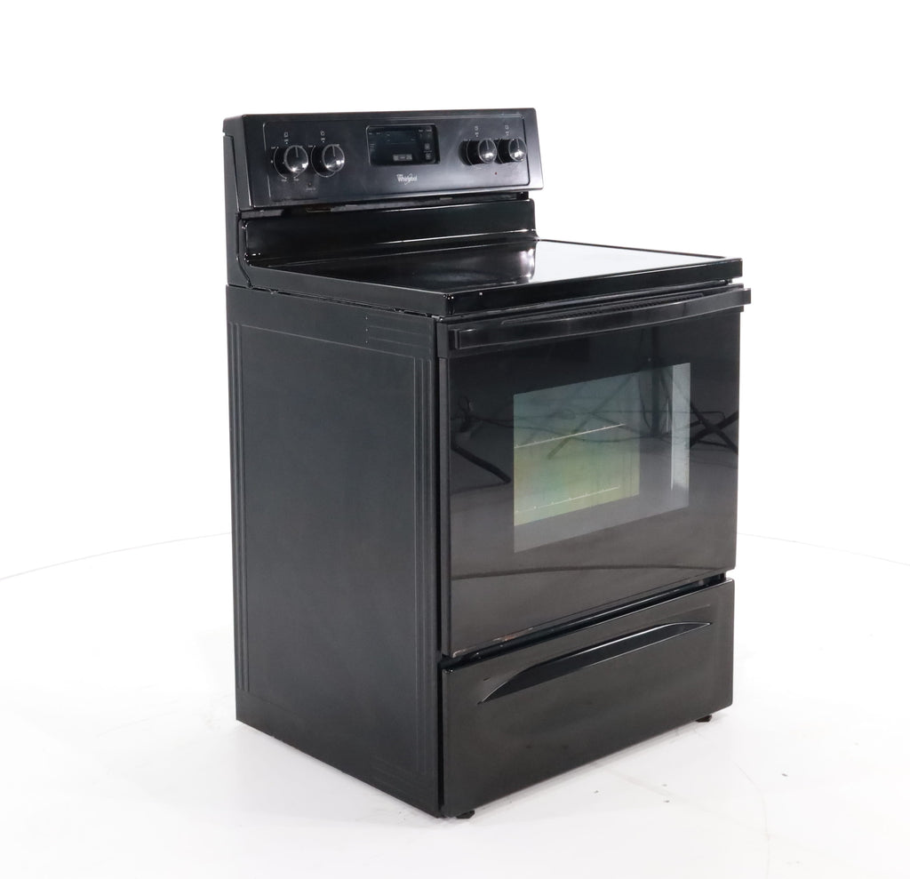 Pictures of Black Whirlpool 4.8 cu. ft. 4 Heating Element Freestanding Electric Range with Custom Broil- Certified Refurbished - Neu Appliance Outlet - Discount Appliance Outlet in Austin, Tx