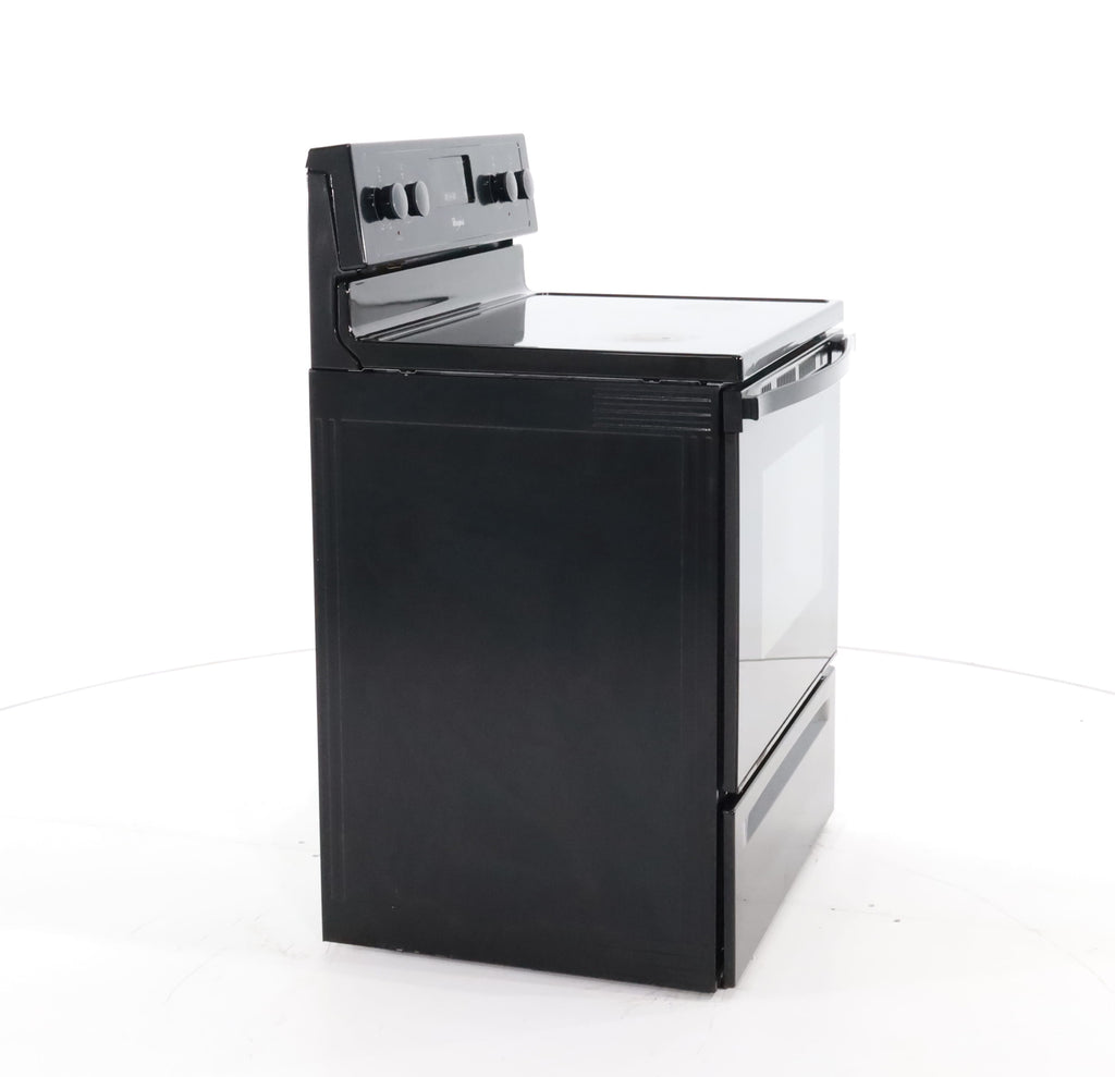 Pictures of Black Whirlpool 4.8 cu. ft. 4 Heating Element Freestanding Electric Range with Custom Broil- Certified Refurbished - Neu Appliance Outlet - Discount Appliance Outlet in Austin, Tx