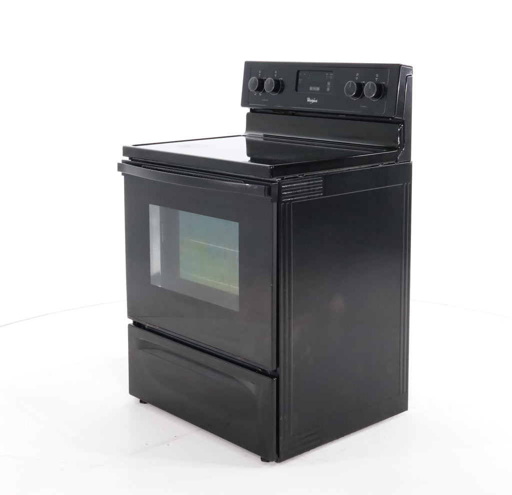 Pictures of Black Whirlpool 4.8 cu. ft. 4 Heating Element Freestanding Electric Range with Custom Broil- Certified Refurbished - Neu Appliance Outlet - Discount Appliance Outlet in Austin, Tx