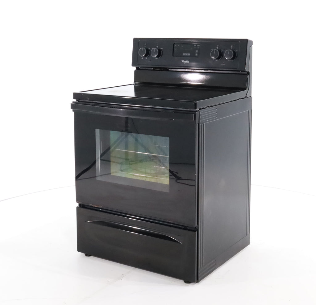 Pictures of Black Whirlpool 4.8 cu. ft. 4 Heating Element Freestanding Electric Range with Custom Broil- Certified Refurbished - Neu Appliance Outlet - Discount Appliance Outlet in Austin, Tx