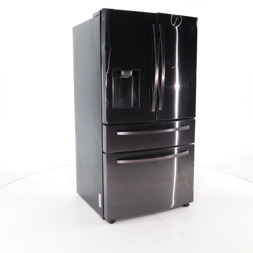 Pictures of Fingerprint-Resistant Black Stainless Steel ENERGY STAR Samsung 27.8 cu. ft. 4 Door French Door Refrigerator with Door-in-Door - Scratch & Dent - Major - Neu Appliance Outlet - Discount Appliance Outlet in Austin, Tx