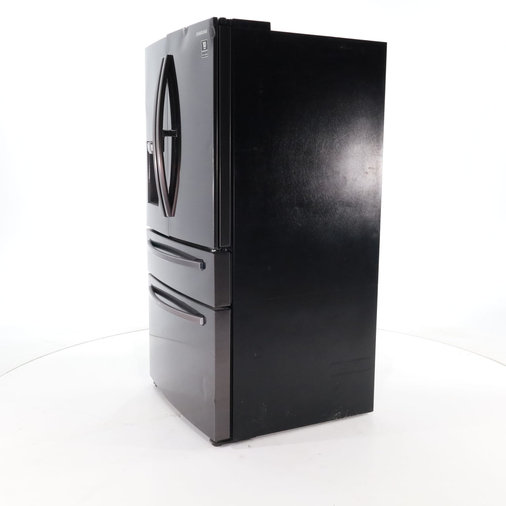 Pictures of Fingerprint-Resistant Black Stainless Steel ENERGY STAR Samsung 27.8 cu. ft. 4 Door French Door Refrigerator with Door-in-Door - Scratch & Dent - Major - Neu Appliance Outlet - Discount Appliance Outlet in Austin, Tx