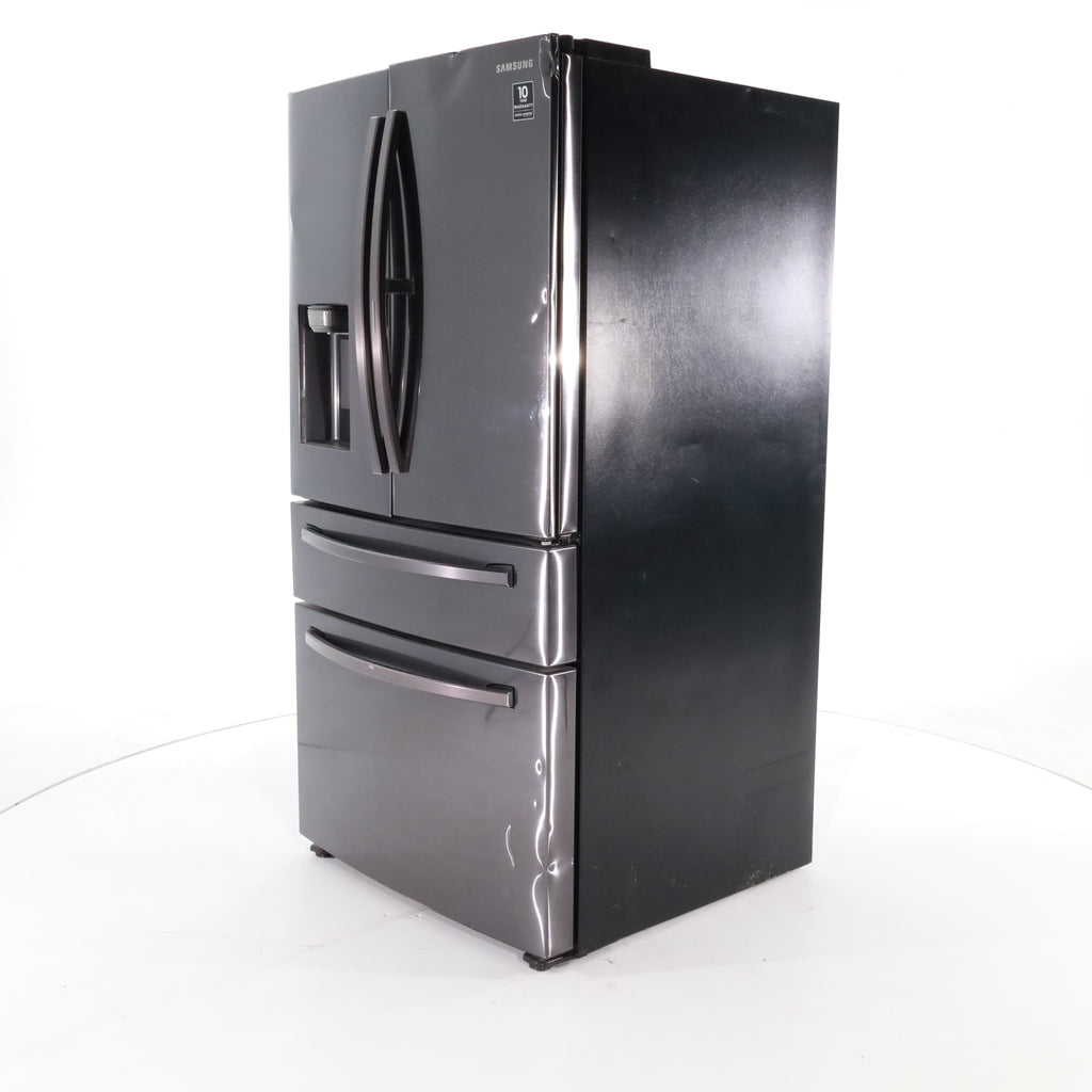 Pictures of Fingerprint-Resistant Black Stainless Steel ENERGY STAR Samsung 27.8 cu. ft. 4 Door French Door Refrigerator with Door-in-Door - Scratch & Dent - Major - Neu Appliance Outlet - Discount Appliance Outlet in Austin, Tx