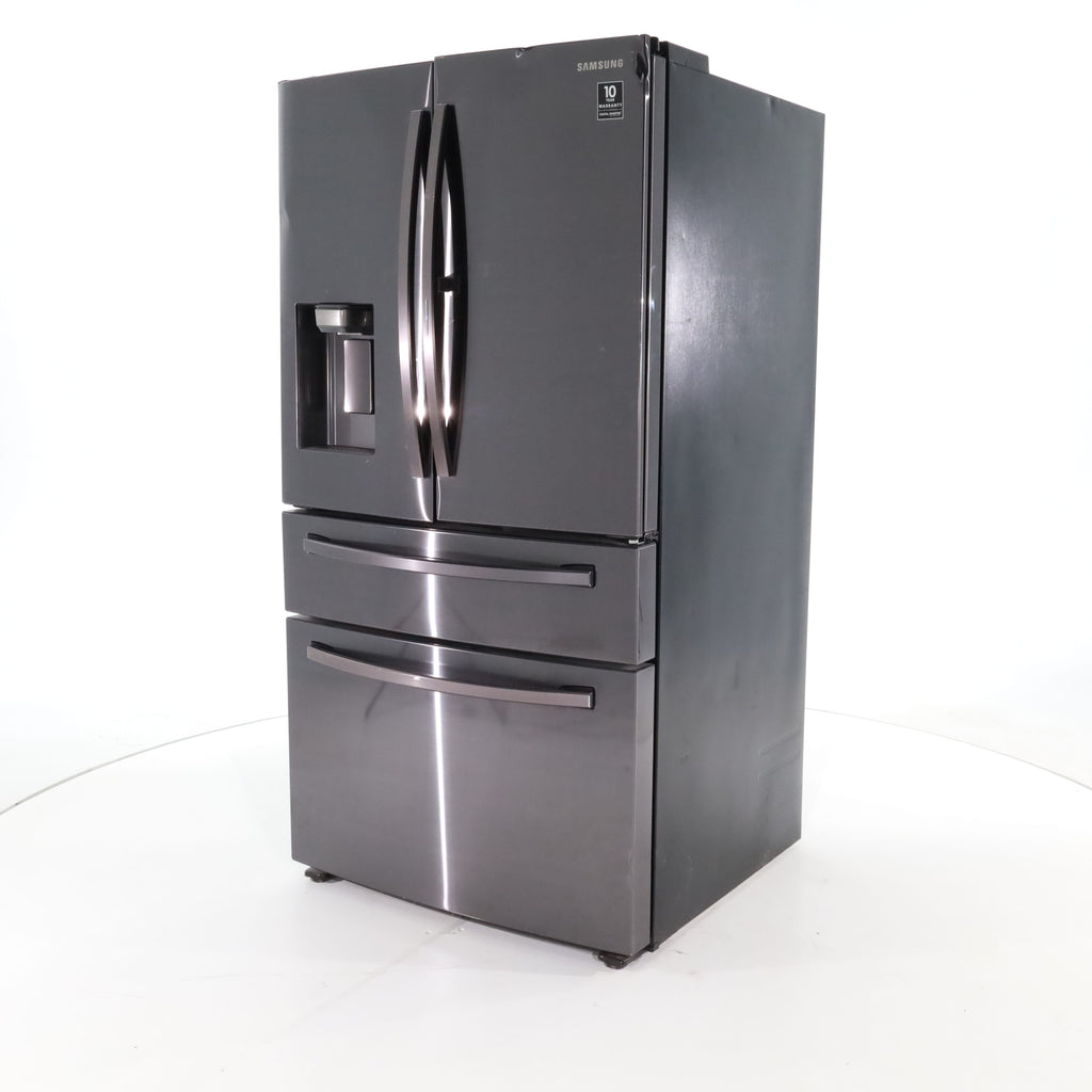 Pictures of Fingerprint-Resistant Black Stainless Steel ENERGY STAR Samsung 27.8 cu. ft. 4 Door French Door Refrigerator with Door-in-Door - Scratch & Dent - Major - Neu Appliance Outlet - Discount Appliance Outlet in Austin, Tx