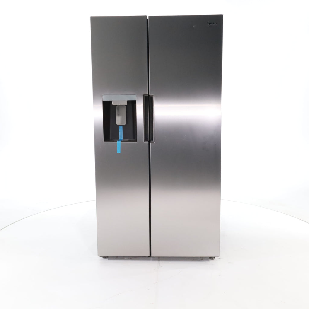 Pictures of Fingerprint Resistant Stainless Steel Midea 26.3 cu. ft. Side by Side Refrigerator with Water and Ice Dispenser - Scratch & Dent - Minor - Neu Appliance Outlet - Discount Appliance Outlet in Austin, Tx