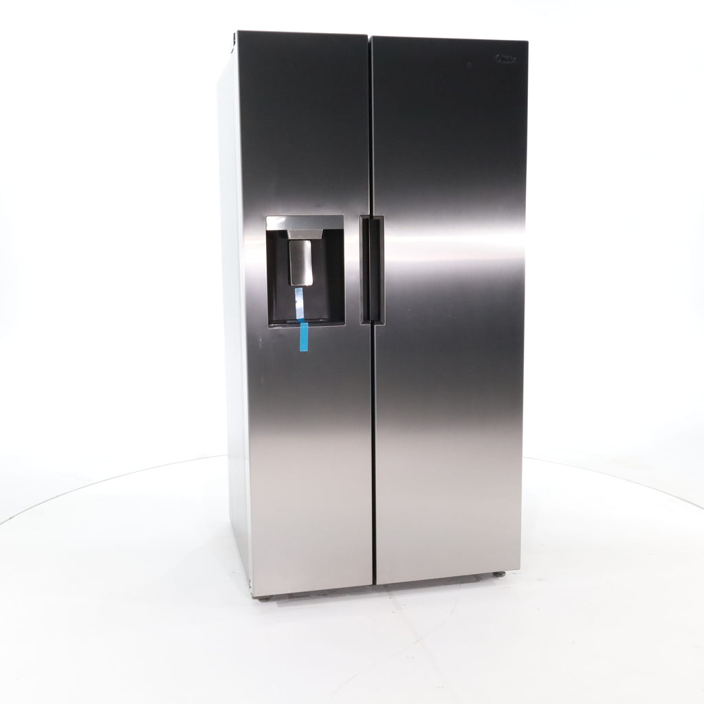 Pictures of Fingerprint Resistant Stainless Steel Midea 26.3 cu. ft. Side by Side Refrigerator with Water and Ice Dispenser - Scratch & Dent - Minor - Neu Appliance Outlet - Discount Appliance Outlet in Austin, Tx