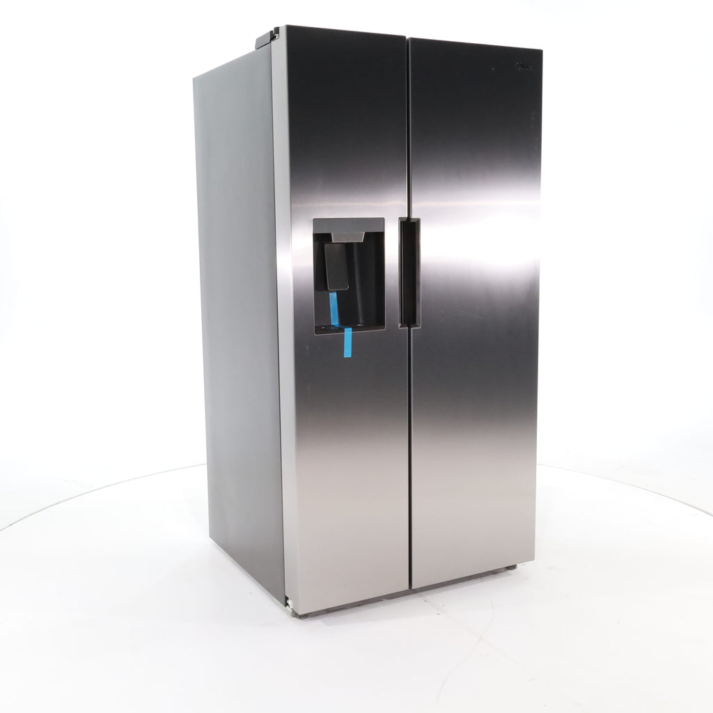 Pictures of Fingerprint Resistant Stainless Steel Midea 26.3 cu. ft. Side by Side Refrigerator with Water and Ice Dispenser - Scratch & Dent - Minor - Neu Appliance Outlet - Discount Appliance Outlet in Austin, Tx