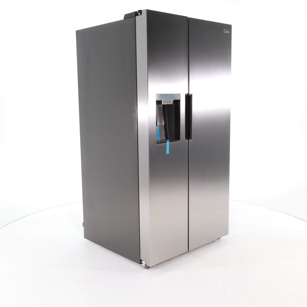 Pictures of Fingerprint Resistant Stainless Steel Midea 26.3 cu. ft. Side by Side Refrigerator with Water and Ice Dispenser - Scratch & Dent - Minor - Neu Appliance Outlet - Discount Appliance Outlet in Austin, Tx