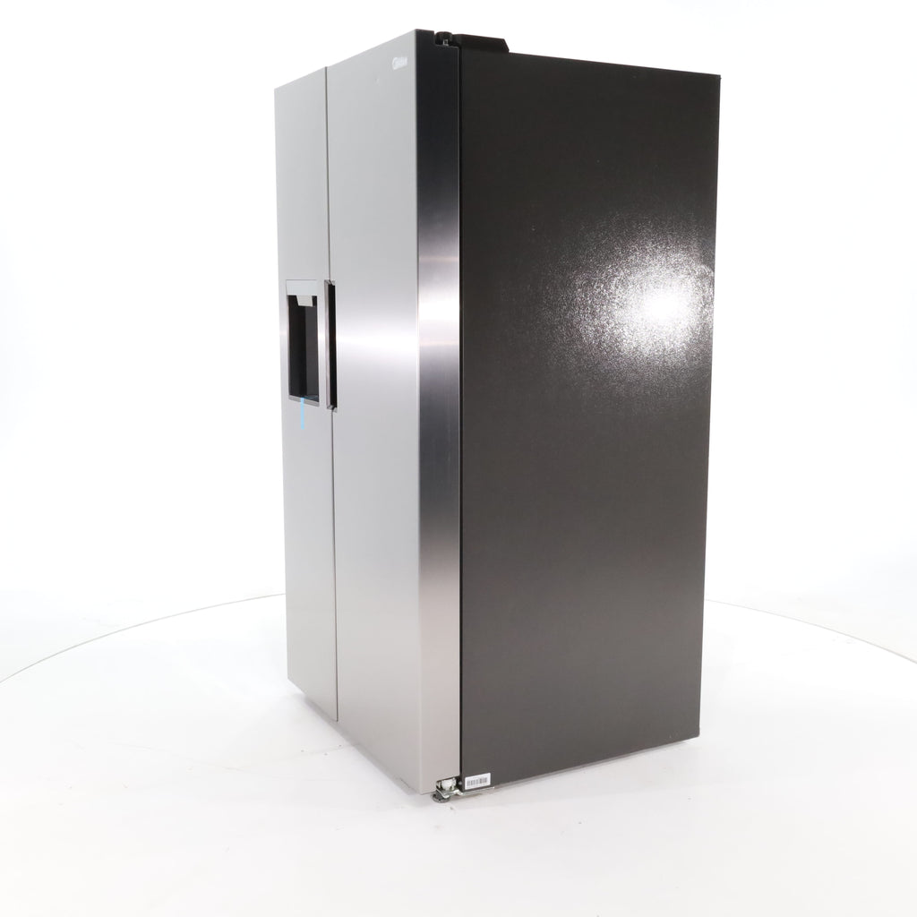 Pictures of Fingerprint Resistant Stainless Steel Midea 26.3 cu. ft. Side by Side Refrigerator with Water and Ice Dispenser - Scratch & Dent - Minor - Neu Appliance Outlet - Discount Appliance Outlet in Austin, Tx