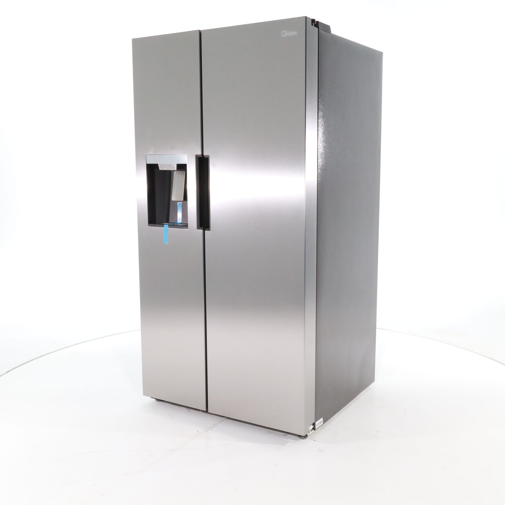 Pictures of Fingerprint Resistant Stainless Steel Midea 26.3 cu. ft. Side by Side Refrigerator with Water and Ice Dispenser - Scratch & Dent - Minor - Neu Appliance Outlet - Discount Appliance Outlet in Austin, Tx