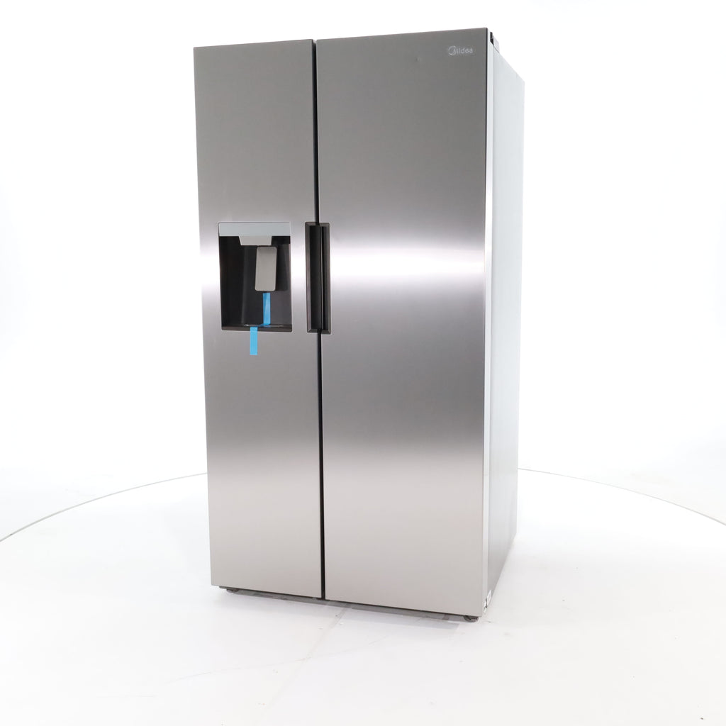Pictures of Fingerprint Resistant Stainless Steel Midea 26.3 cu. ft. Side by Side Refrigerator with Water and Ice Dispenser - Scratch & Dent - Minor - Neu Appliance Outlet - Discount Appliance Outlet in Austin, Tx