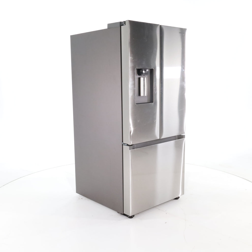 Pictures of 30 in. Fingerprint Resistant Stainless Steel ENERGY STAR Samsung 22 cu. ft. 3 Door French Door Refrigerator with Exterior Water and Ice Dispenser - Scratch & Dent - Minor - Neu Appliance Outlet - Discount Appliance Outlet in Austin, Tx