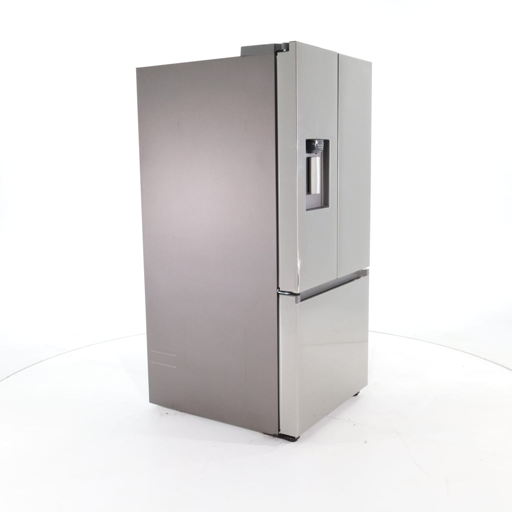 Pictures of 30 in. Fingerprint Resistant Stainless Steel ENERGY STAR Samsung 22 cu. ft. 3 Door French Door Refrigerator with Exterior Water and Ice Dispenser - Scratch & Dent - Minor - Neu Appliance Outlet - Discount Appliance Outlet in Austin, Tx