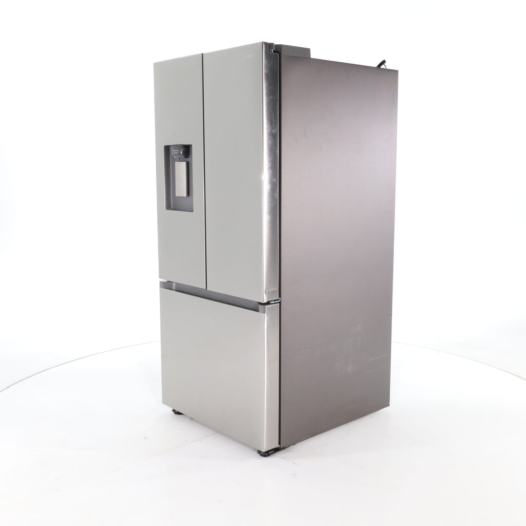 Pictures of 30 in. Fingerprint Resistant Stainless Steel ENERGY STAR Samsung 22 cu. ft. 3 Door French Door Refrigerator with Exterior Water and Ice Dispenser - Scratch & Dent - Minor - Neu Appliance Outlet - Discount Appliance Outlet in Austin, Tx