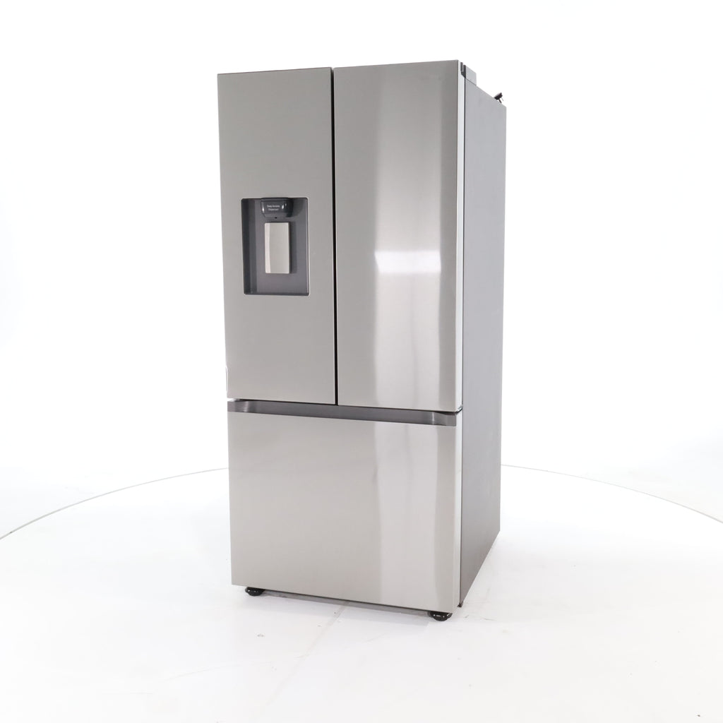 Pictures of 30 in. Fingerprint Resistant Stainless Steel ENERGY STAR Samsung 22 cu. ft. 3 Door French Door Refrigerator with Exterior Water and Ice Dispenser - Scratch & Dent - Minor - Neu Appliance Outlet - Discount Appliance Outlet in Austin, Tx