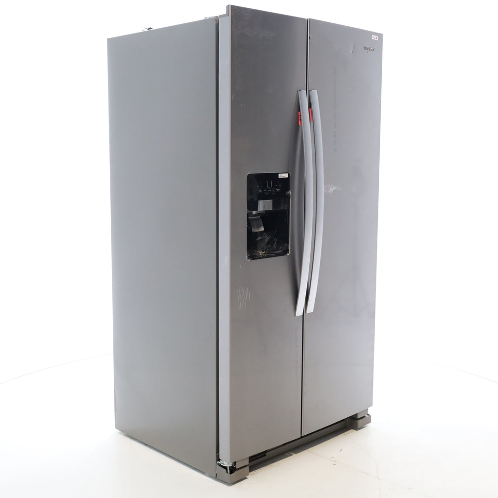 Pictures of Fingerprint-Resistant Stainless Steel Whirlpool 24.5 cu. ft. Side by Side Refrigerator with In Door Ice and Water Dispenser - Scratch & Dent - Minor - Neu Appliance Outlet - Discount Appliance Outlet in Austin, Tx