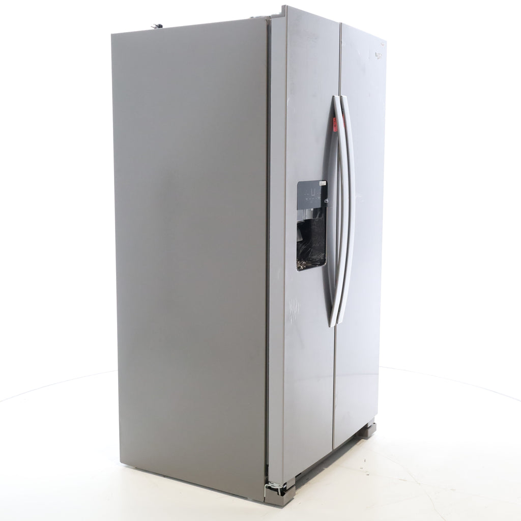 Pictures of Fingerprint-Resistant Stainless Steel Whirlpool 24.5 cu. ft. Side by Side Refrigerator with In Door Ice and Water Dispenser - Scratch & Dent - Minor - Neu Appliance Outlet - Discount Appliance Outlet in Austin, Tx