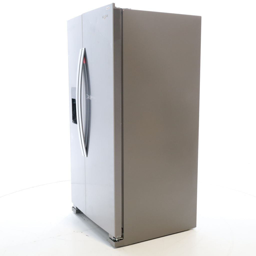 Pictures of Fingerprint-Resistant Stainless Steel Whirlpool 24.5 cu. ft. Side by Side Refrigerator with In Door Ice and Water Dispenser - Scratch & Dent - Minor - Neu Appliance Outlet - Discount Appliance Outlet in Austin, Tx