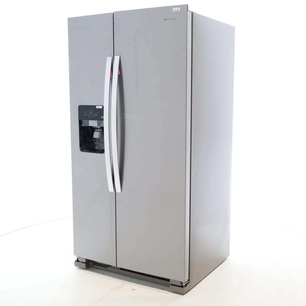 Pictures of Fingerprint-Resistant Stainless Steel Whirlpool 24.5 cu. ft. Side by Side Refrigerator with In Door Ice and Water Dispenser - Scratch & Dent - Minor - Neu Appliance Outlet - Discount Appliance Outlet in Austin, Tx