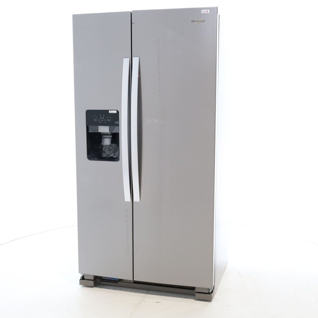 Pictures of Fingerprint-Resistant Stainless Steel Whirlpool 24.5 cu. ft. Side by Side Refrigerator with In Door Ice and Water Dispenser - Scratch & Dent - Minor - Neu Appliance Outlet - Discount Appliance Outlet in Austin, Tx